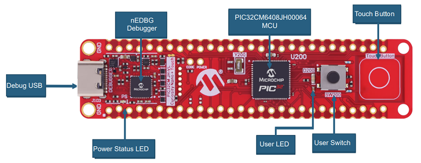 機械図面 - Microchip Technology PIC32CM JH-Value Curiosity Nano+ Touch 評価用キット